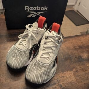 Reebok White and Black Sneakers with Red Highlights